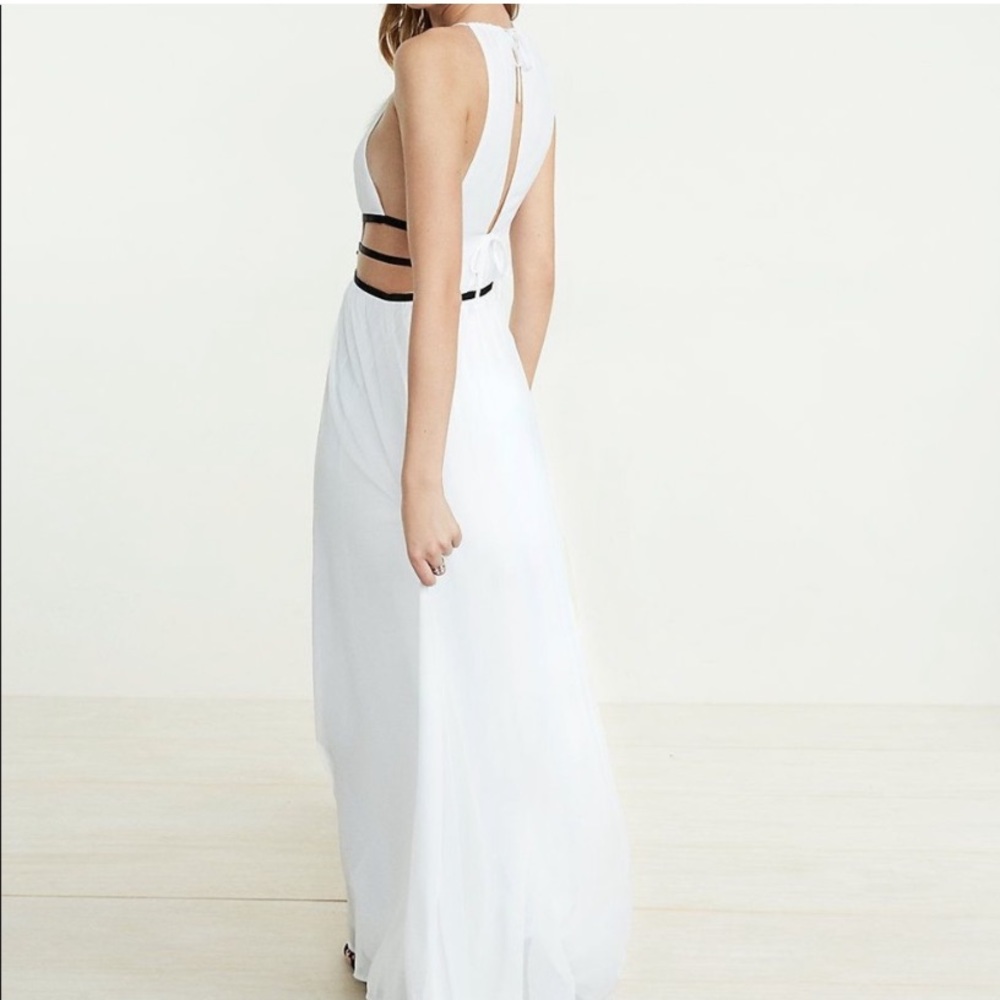 EXPRESS Strappy Side Plunge Cut-out Maxi Dress. Worn once. - Picture 2 of 5